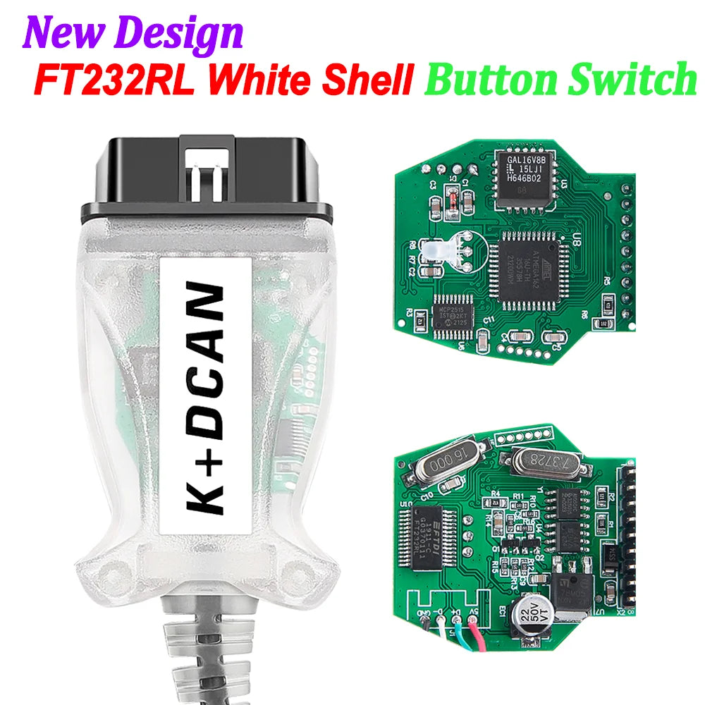 For BMW K DCAN K+CAN FTDI Chip For BMW OBD2 Auto Car Diagnostic Tools OBD 2 Scanner Switch USB Interface Cable K + DCAN for BMW