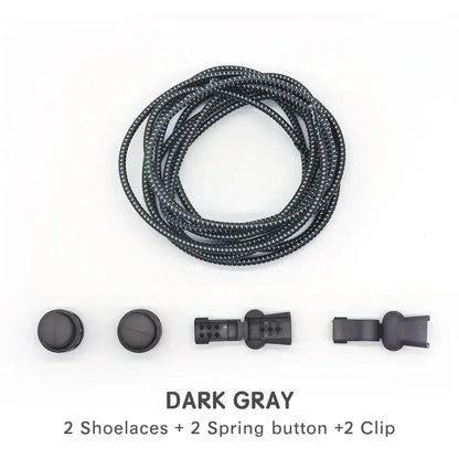 1 Pair of No Tie ShoesLaces Rubber Round Spring Lock Elastic Sneaker Shoelaces Laces Accessories Suitable for Kids Adult Lazy