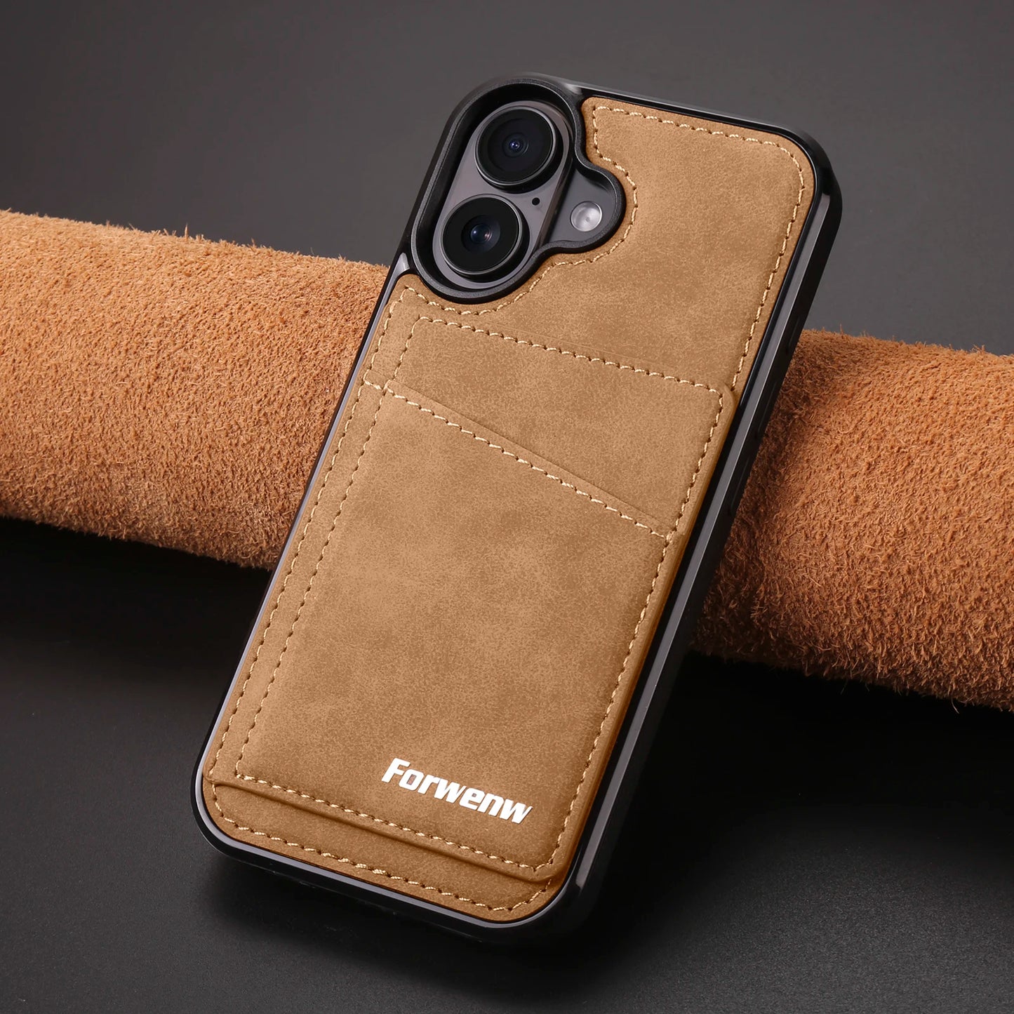 Business Flip Leather Case for iPhone 16 17 Air 16E 15 14 13 12 11 Pro Max Plus Mini Built-in Magnetic Wallet Card Phone Cover