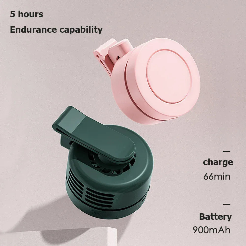 Electric Air Cooling Fan 3 Speeds Bladeless Hanging Fan USB Charging Mini Air Conditioning Fan 900mAh for Outdoor Home Working