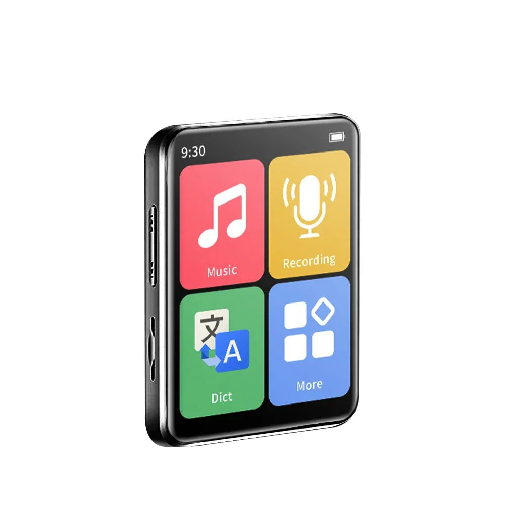 MP4 Player BT 5.0 Touch Screen Music Player Portable MP3 Player with Speakers FM Radio Recording E-Book 2-inch Screen
