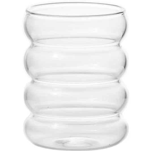 Glass Cup Household Corrugated Glass Cup Coffee Milk Cup Transparent Glasses Ice Juice Mug Tea Cup Drinkware Retro
