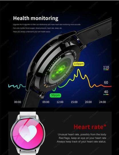 Smartwatch Women Watch 6 Health Monitoring Watch Waterproof Voice Assistant Bluetooth Call Smart Watch 2026 New Sports Watch