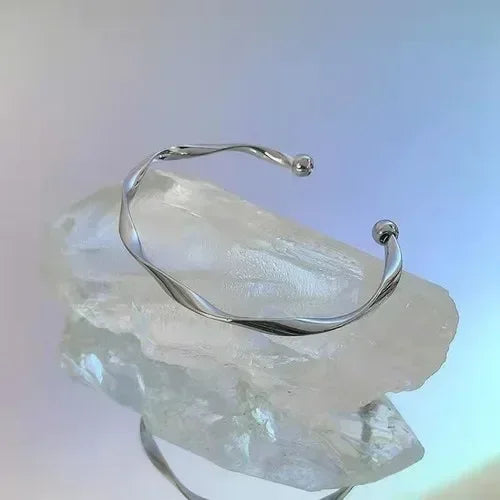 Fashion 925 Sterling Silver Woman Cuff Bracelet Open Leaf Shaped Adjustable Charm Bangle Girls Party Jewelry Christmas Gifts