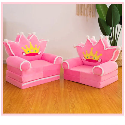 Three-layer folding children's small sofa cartoon kindergarten baby seat stool plush toy lazy sofa removable