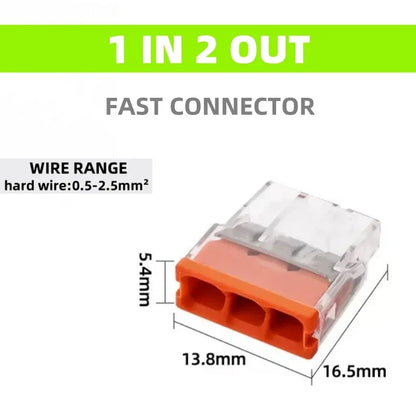 10/50/100 Pcs CMK 20 Mini Quick Wire Connectors 2/3/4/5/6/8 Ports Terminal Block Hard Stainless Easy Electric Quick Push-In