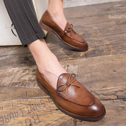 Men Casual Shoes Fashion business dress Soft Moccasins Loafers High-Quality men Leather Wedding shoes Gommino Zapatos Chaussure