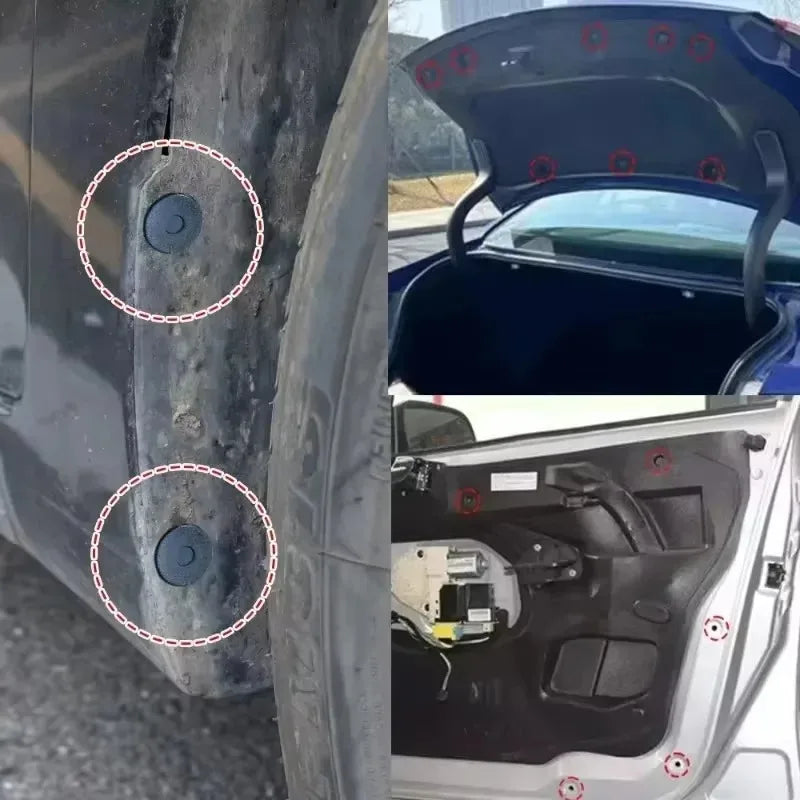 Car 8mm/6mm Hole Plastic Rivets Fastener Push Clip Black Auto Vehicle Door Trim Panel Retainer Fastener Clip Car Accessories