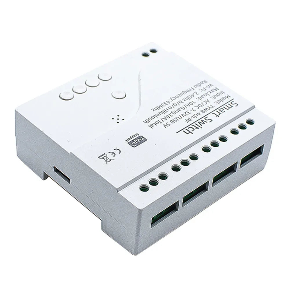 Tuya Smart Home 4CH Relay Module AC/DC 7-32V AC 220V 10A Wifi Switch 4 Channels RF433 Receiver Work With Vioce Alexa Google Home