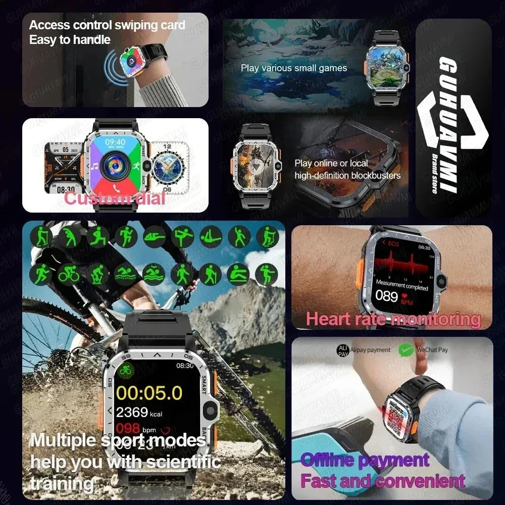 2024 New SIM Smart Watch 2.03inch 4G Network GPS Wifi NFC Dual Camera 64G ROM Storage Google Play Small mobile phone Smartwatch
