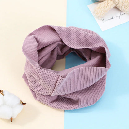 Kids Cotton Scarf Multipurpose O Neck Ring Scarf Solid Print Children Autumn Winter Warm Windproof Scarves For Boys Girls