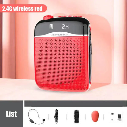20W 2.4G Wireless / Wired Voice Amplifier Microphone Bluetooth 5.0 SpeakerTeacher School Tour Guide Portable FM Radio Megaphone
