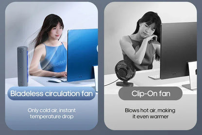 Portable Household Quiet Tower Fan 3 Speeds Wall Mounted Air Conditioning Fan 2000mAh Non-drilling Circulating Fan Room Kitchen