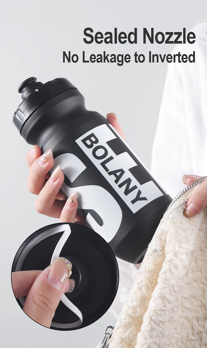 BOLANY 610ML Cycling Bike Water Bottle Bicycle Portable Kettle with Cover Matte Plastic Sports Bottle Outdoor Supplies