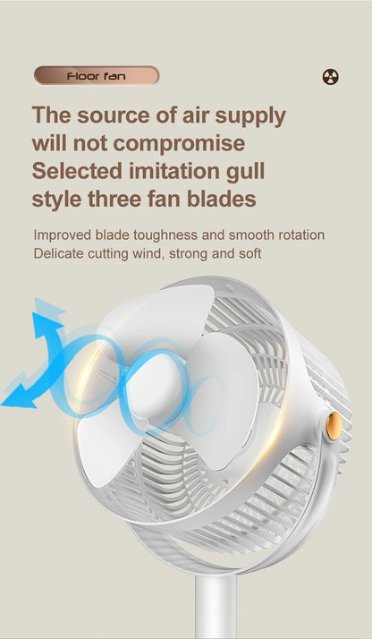 Wireless Fan Height Adjustable Outdoor Travel Camping Long Endurance USB Charging Portable Student Dormitory High Wind Power