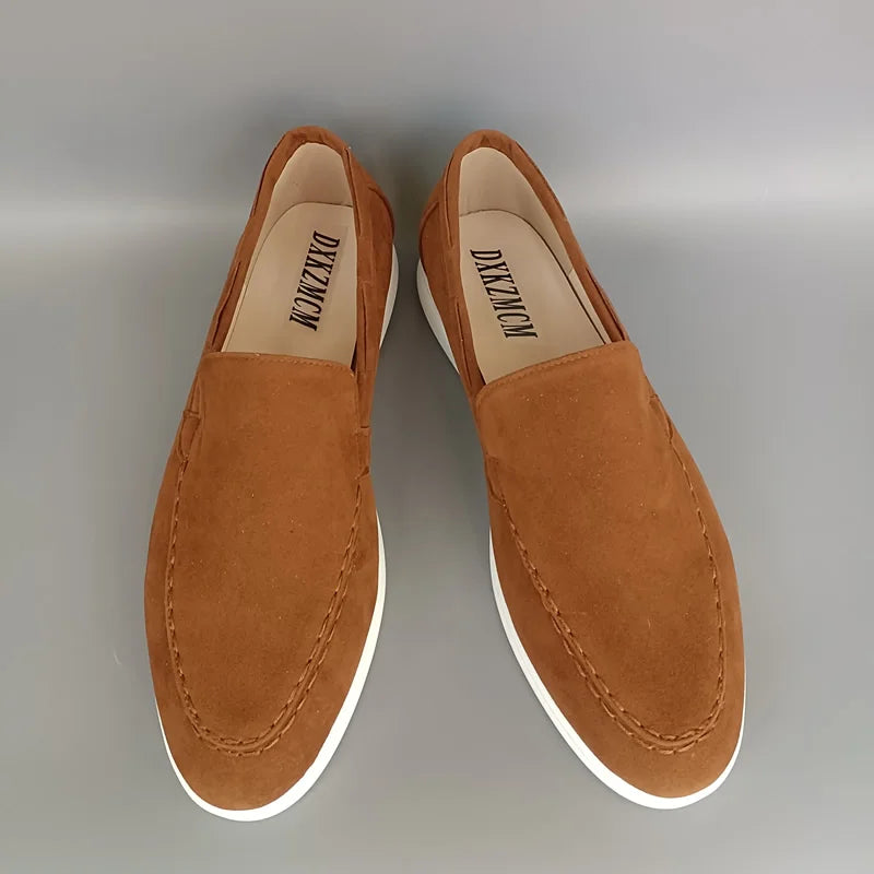 Fashion Classic Suede Leather Loafers Men Casual Shoes Luxury Brand Mens Breathable Slip on Driving Shoes Moccasins