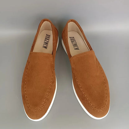 Fashion Classic Suede Leather Loafers Men Casual Shoes Luxury Brand Mens Breathable Slip on Driving Shoes Moccasins