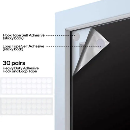 Blackout Curtain Self-adhesive Cooling Window Shades With Silver Coate For Living Room Bedroom Home Window Film Cloth