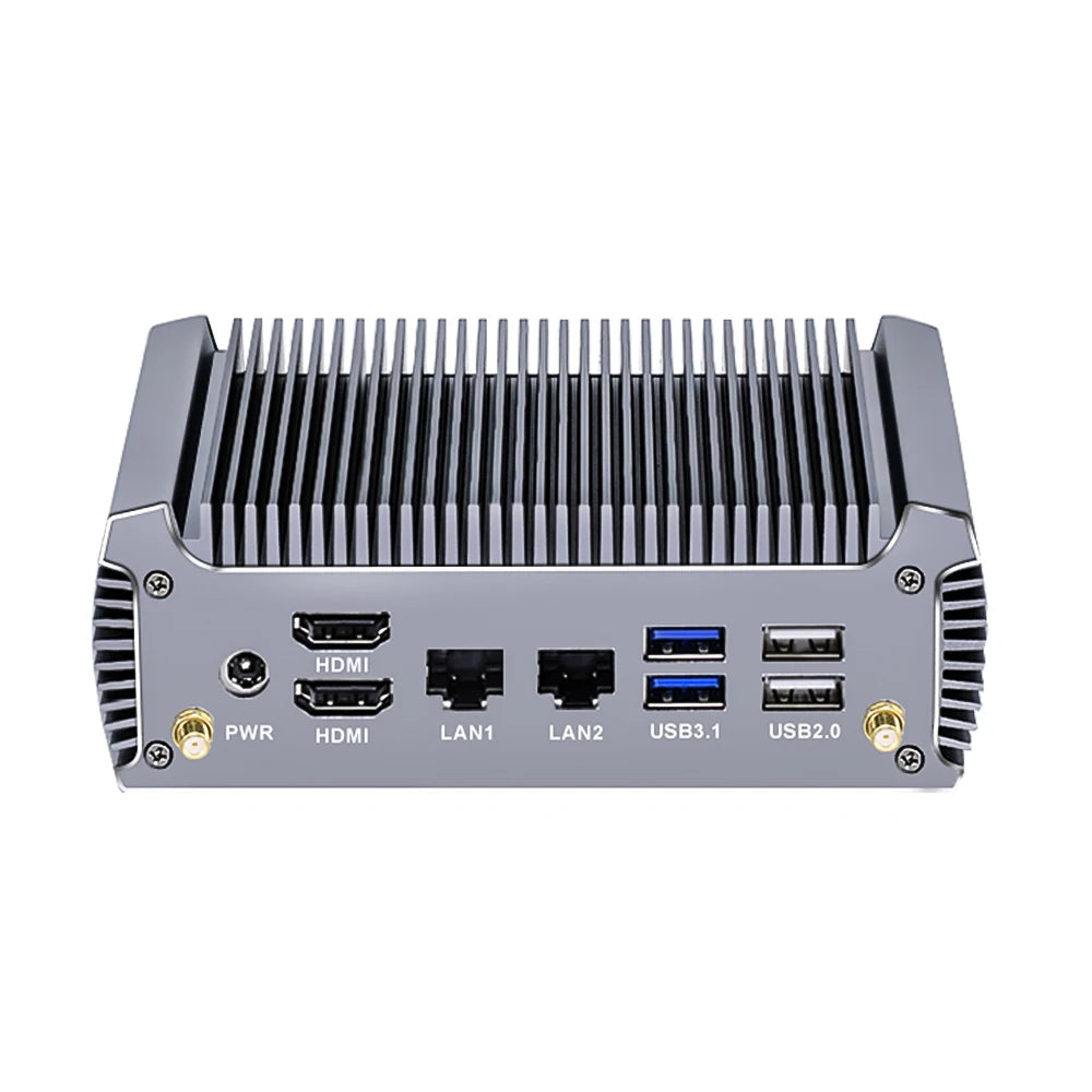 Topton Fanless AMD Mini Computer FU02 Ryzen 7 7730U 5825U R5 5625U 4500U Gaming PC Dual LAN Firewall 2*HDMI2.0 NVMe DDR4 WiFi6