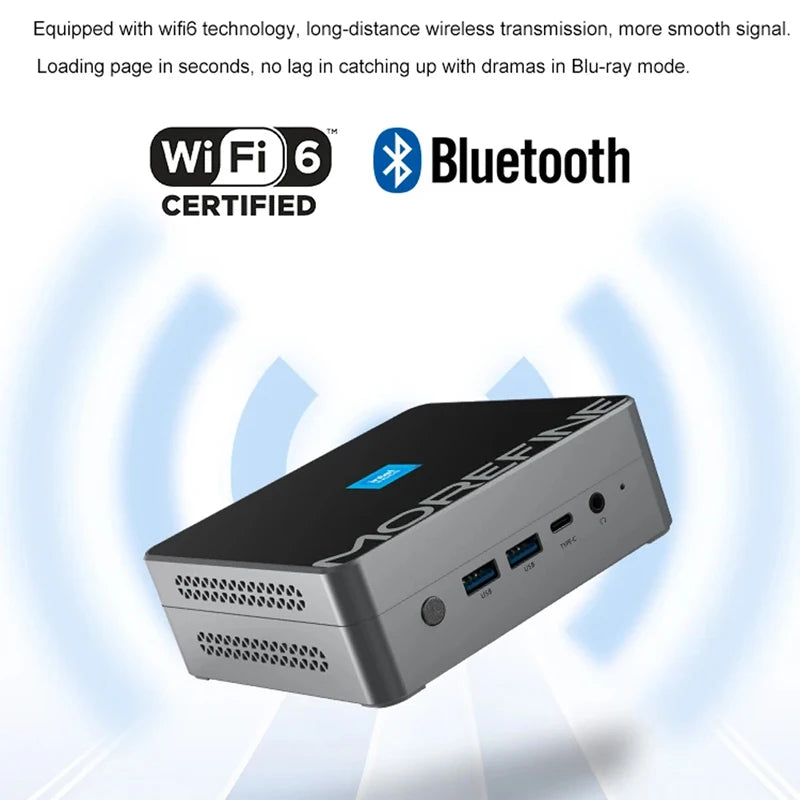 MOREFINE M9S Mini PC 12th Gen Intel i3 N305 N300 N200 ES QS PCIE3.0x4 2xLAN Home /Office Computer Windows 11 NUC WiFi6 Firewall