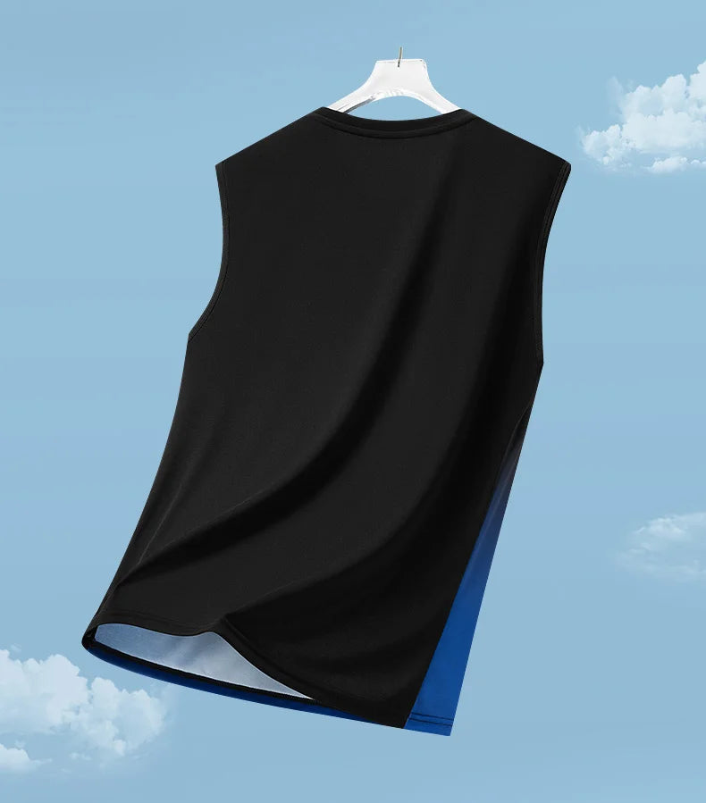 Summer Marathon Quick Dry Vest Men's Fitness Lightweight Breathable Ice Vest Men Running Moisture-Absorbent Mesh Sports Vest
