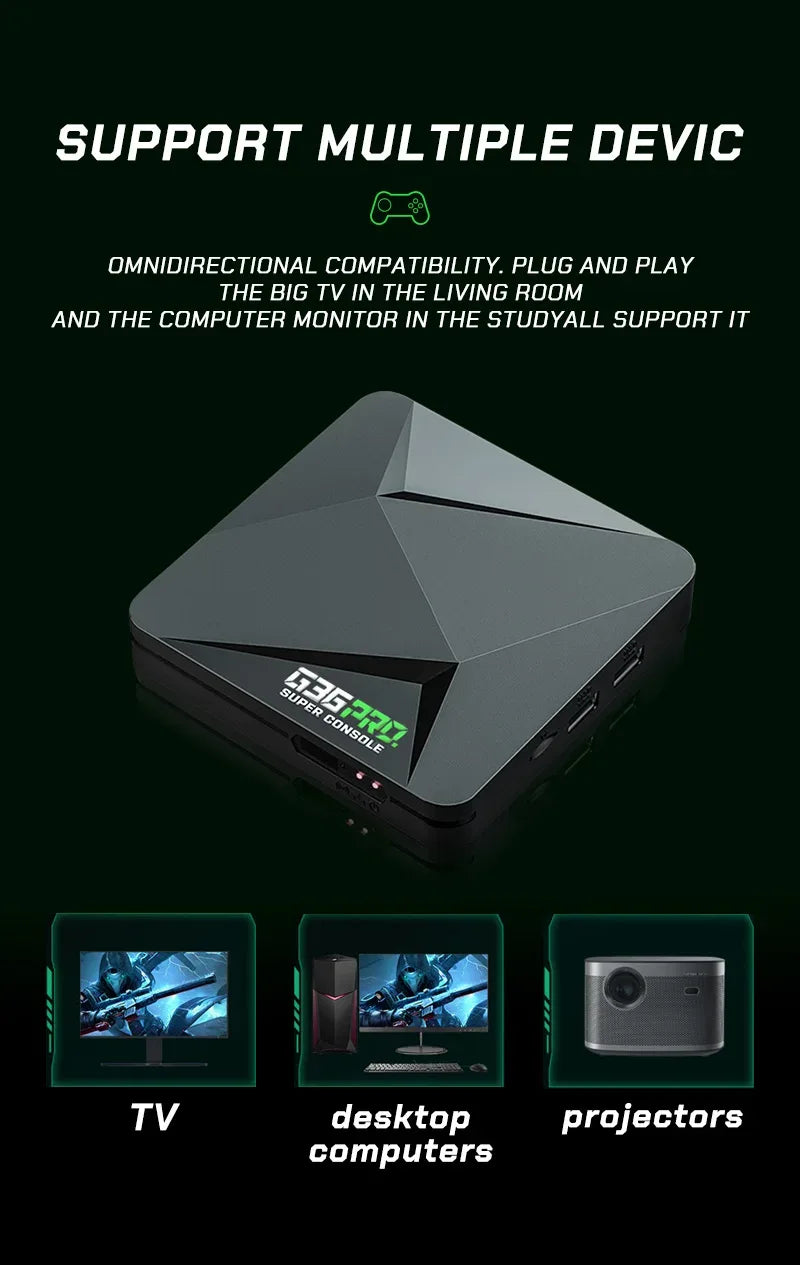 Super Console G36 Pro ultra128G Retro Video Game Console with 60000+ Games for MAME/PS1/PSP/DC Retro Kid Gift Game Console 4K HD