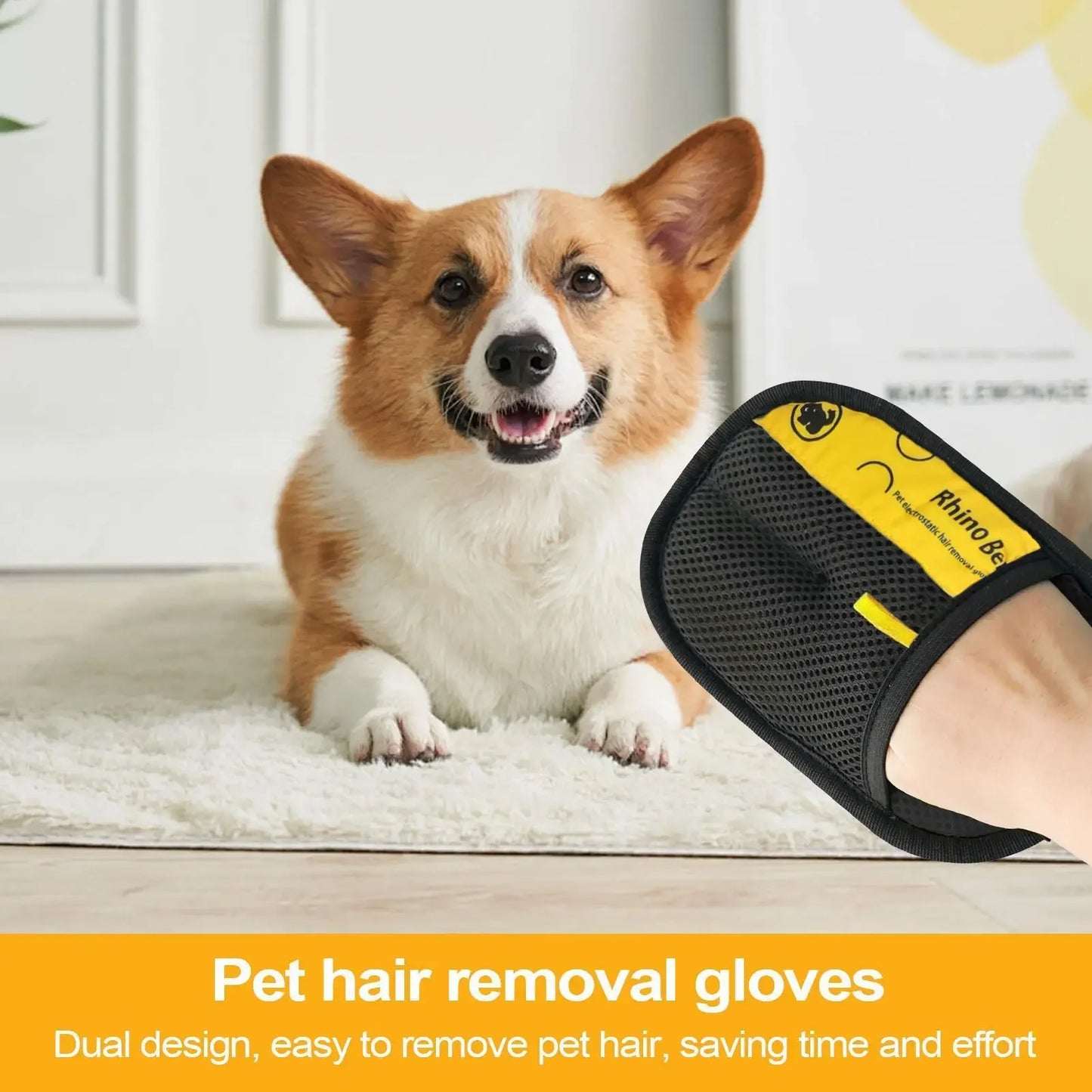 Cat Grooming Gloves Electrostatic Pet Hair Removal Brush for Cleaning Sofa Carpet clothes Double-sided Pet Hair Remover