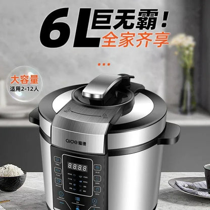 6L electric pressure cooker household large capacity 304 stainless steel intelligent pressure cooker multi-functional 220V