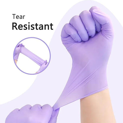 10-100pcs Disposable Purple Nitrile Gloves Latex Free Waterproof Suitable for Kitchen Food Processing Beauty Salon Work Glove