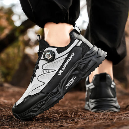 Men's casual sports shoes four season new rotating shoelaces comfort outdoor running walking shoes breathable soft-sole sneakers