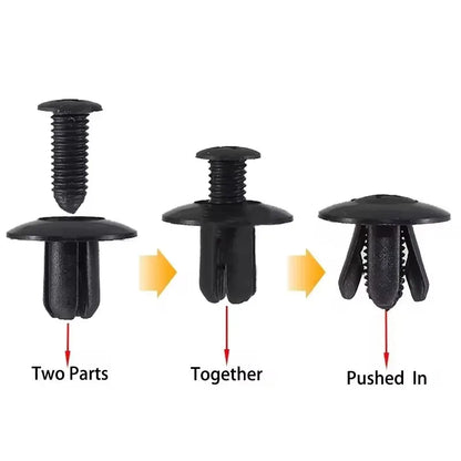 20-100pcs Plastic Rivets Fasteners Screw 8mm Car Bumper Fender Trim Panel Retainer Fasteners Clips Car Accessories