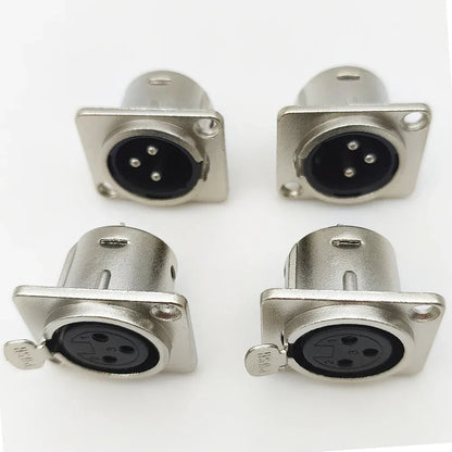5/10Pcs 3Pin Metal XLR Socket Male Female Panel Mount Chassis Socket Audio Microphone Jack Plug Connector