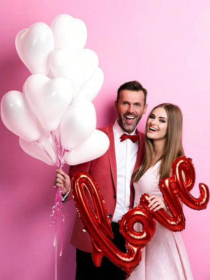 10/20Pcs Heart Shaped Balloons Red Pink Black Latex Balloon for DIY Valentine's Day Engagement Wedding Party Anniversary Decor