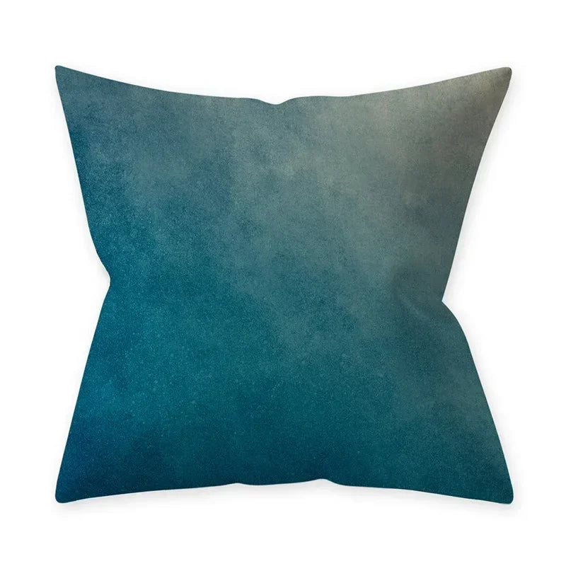 Housse de coussin bleu turquoise, coussins décoratifs pour canapé, housses de coussin géométriques en polyester, 45 x 45 cm, coussins décoratifs, taies d'oreiller simples