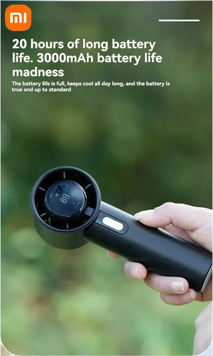 Xiaomi Ultra Quiet 100 Speed Handheld Fan USB Rechargeable Portable Mini Turbo Fan for Office and Travel with LED Indicator