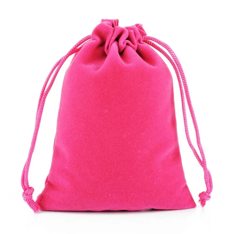 25 Pieces/Batch 15x20 10x15 13x18 9x12 7x9 5x7cm Velvet Drawstring Bag With Jewelry Bag Christmas Wedding Gift Red Velvet Bag