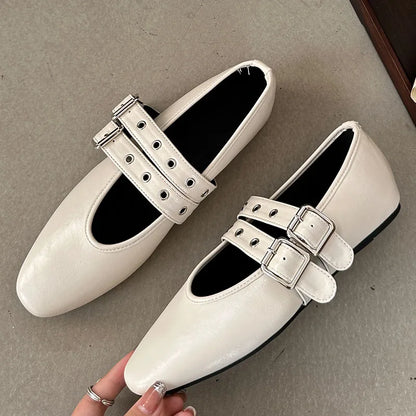 Female Buckle Strap Footwear Round Toe Ladies Flats With Dance Shoes Soft Fashion Shallow Women Ballet Flats Shoes
