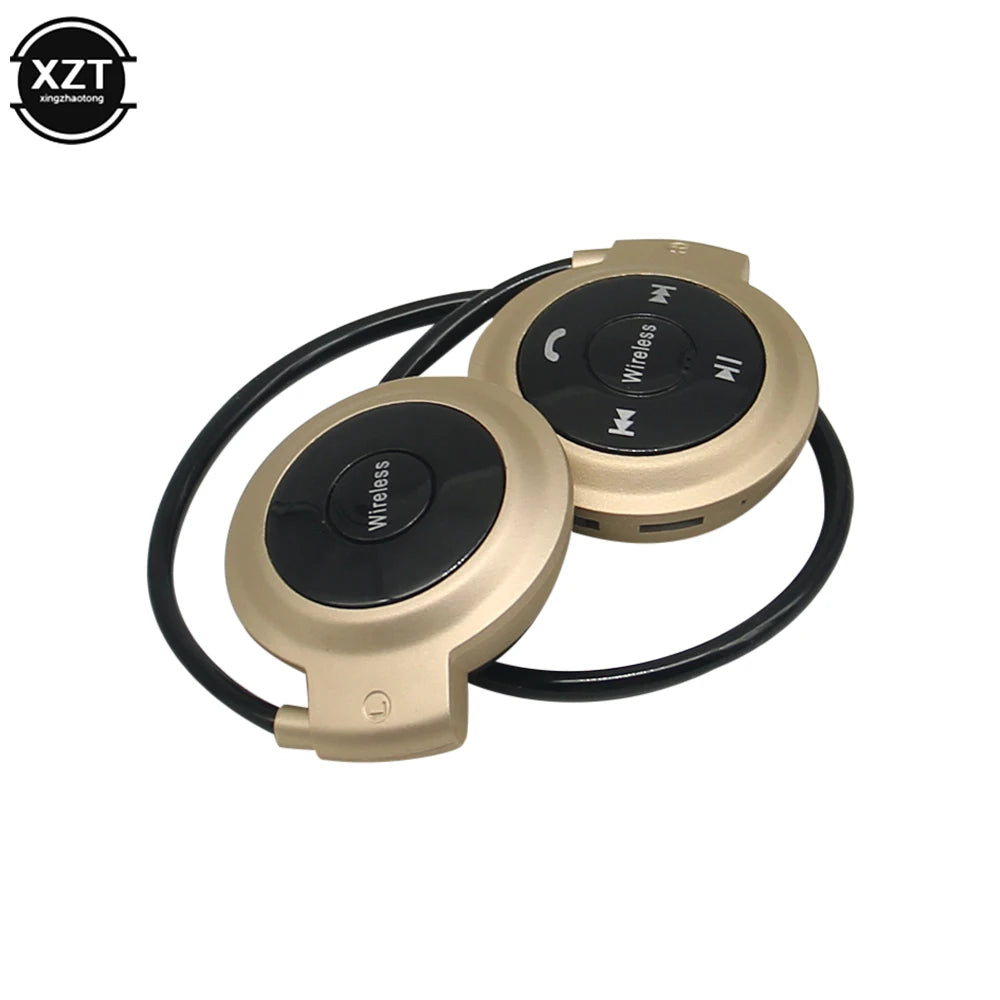 Sport Wireless Bluetooth-compatib Headphones Stereo Earphones Mp3 Music Player Headset Earpiece Micro SD Card Slot Handsfree Mic