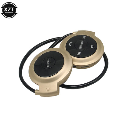 Sport Wireless Bluetooth-compatib Headphones Stereo Earphones Mp3 Music Player Headset Earpiece Micro SD Card Slot Handsfree Mic