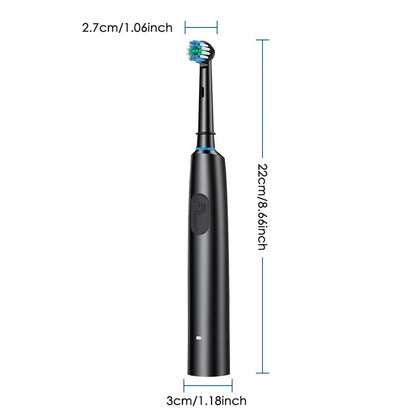 Smart Rotating Electric Toothbrush Rechargeable Rotary Toothbrush with 4 Soft Replacement Heads for Adults
