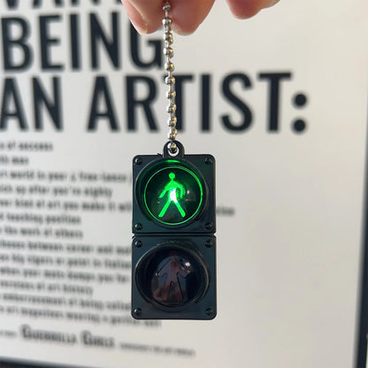 New Signal Traffic Light Keyring LED Pedestrian Safety Light Keychains Pendant Key Ring for Backpack Key Drivers Car Accessories