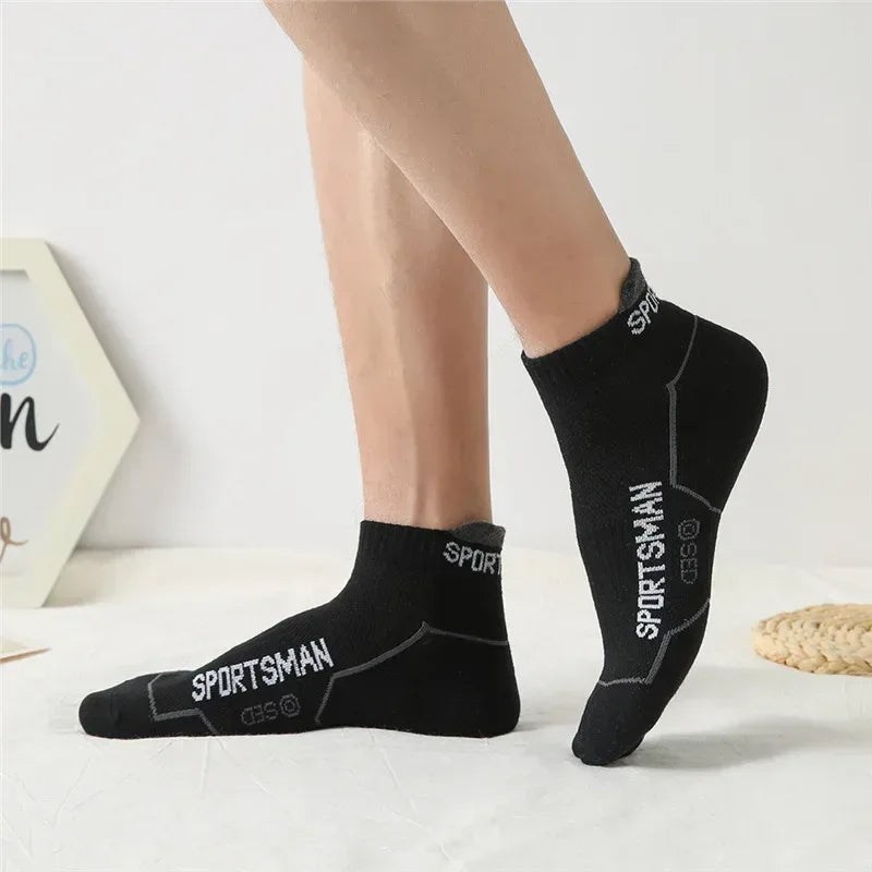 5 Pairs Men's Short Socks Sweat Absorbent and Odorous Basketball Running Sports Socks Breathable Mesh Men's Socks