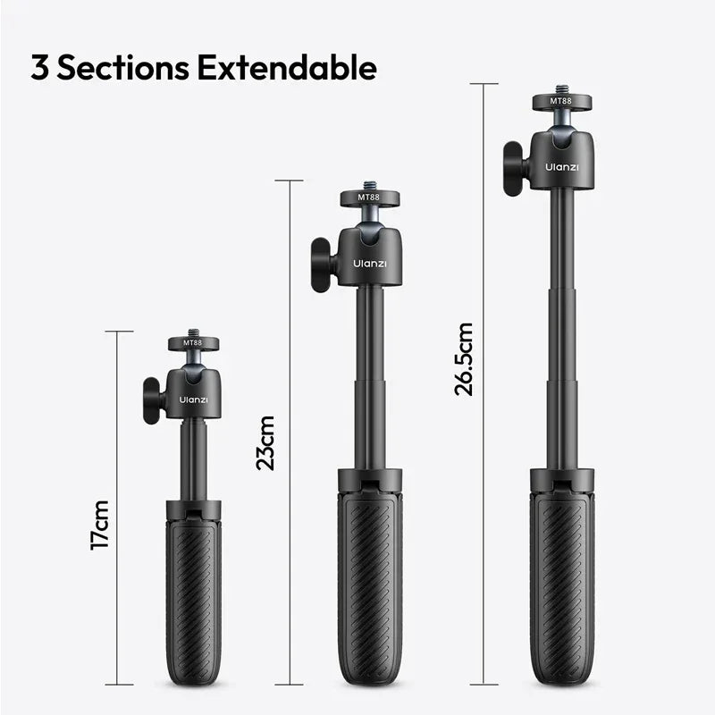 Ulanzi MT88 ClipMate Tripod Backpack Clip Selfie Stick Mode Extendable Tripod Mode Travel Photography Livestreaming Vlog Shots