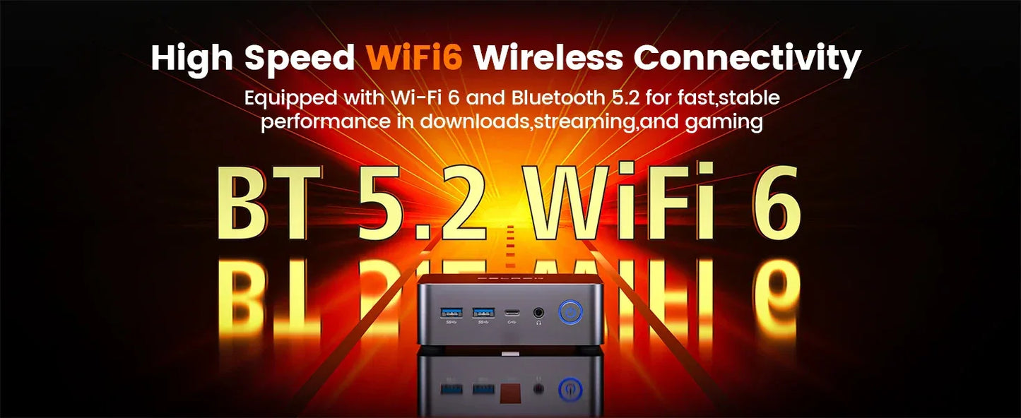 PELADN WO7 Mini PC AMD Ryzen 7 7735U (8C/16T, up to 4.75Ghz) 32GB DDR5+1TB SSD WiFi6 BT5.2 Quadruple-Display Mini Computer