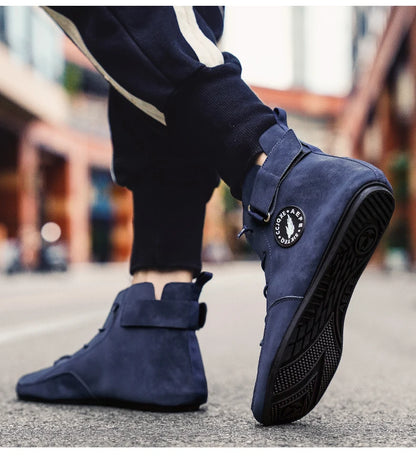 YRZL Men's Shoes Ankle Boots Lightweight Anti-slip Man Casual Walking Shoes Soft Soles Comfortable Breathable Blue Shoes for Men