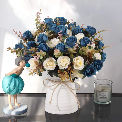 Silk rose Artificial Flowers Wedding Home Christmas Decoration bride Bouquet Diy gift Scrapbooking Wreaths wall Photography prop