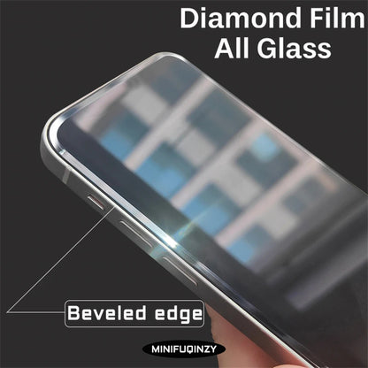 Cut Edge Anti Dust Mesh 0.5mm Privacy Tempered Glass For iPhone 17 15 16 Pro Max Screen Protector 17 Air Plus Luxury Full Cover