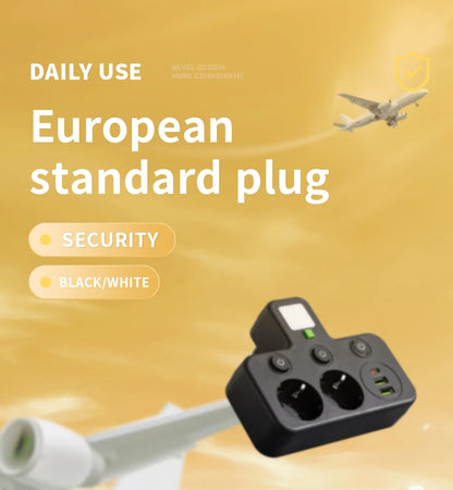 EU plug AC socket power board multi-layer wall socket universal network filter, with or without USB independent switch light ada