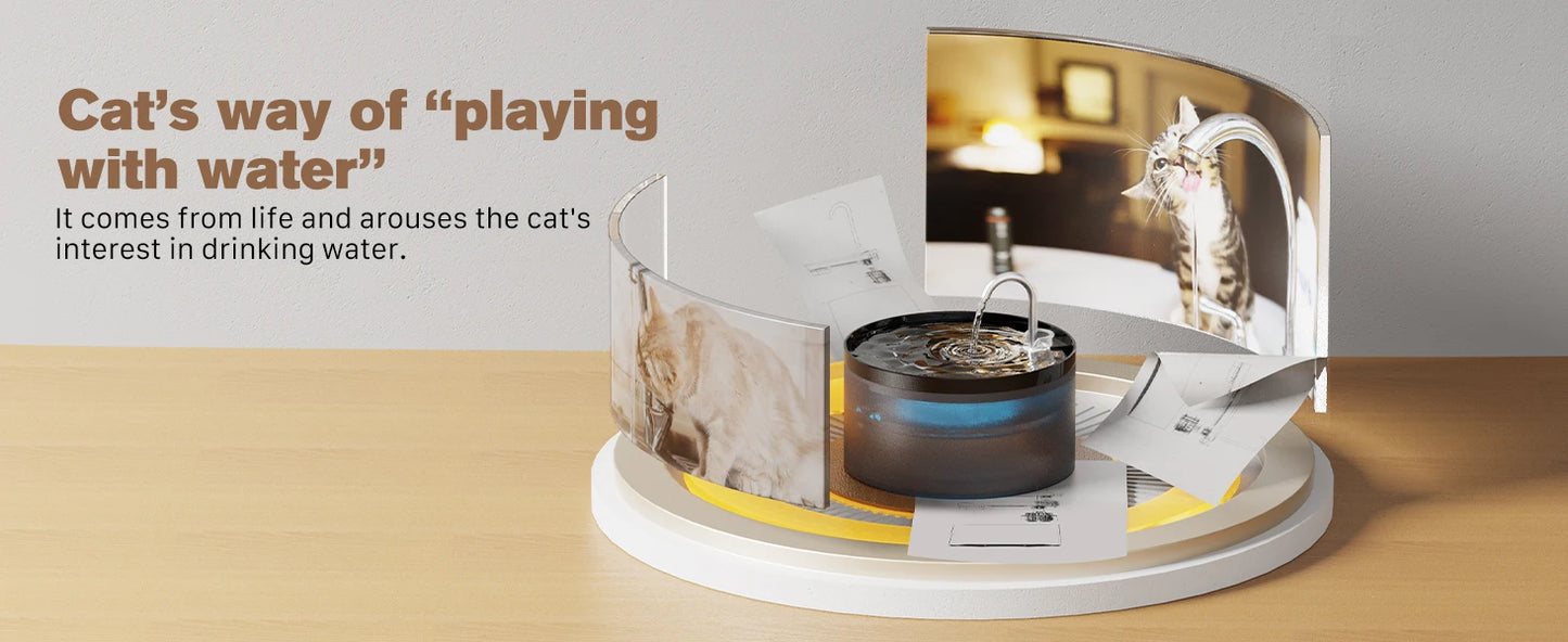 Pet Water Fountain Auto Filter Set Automatic Sensing Cat Drinker 2.1L Recirculate Filtring Drinking for Cat Dog Water Dispenser