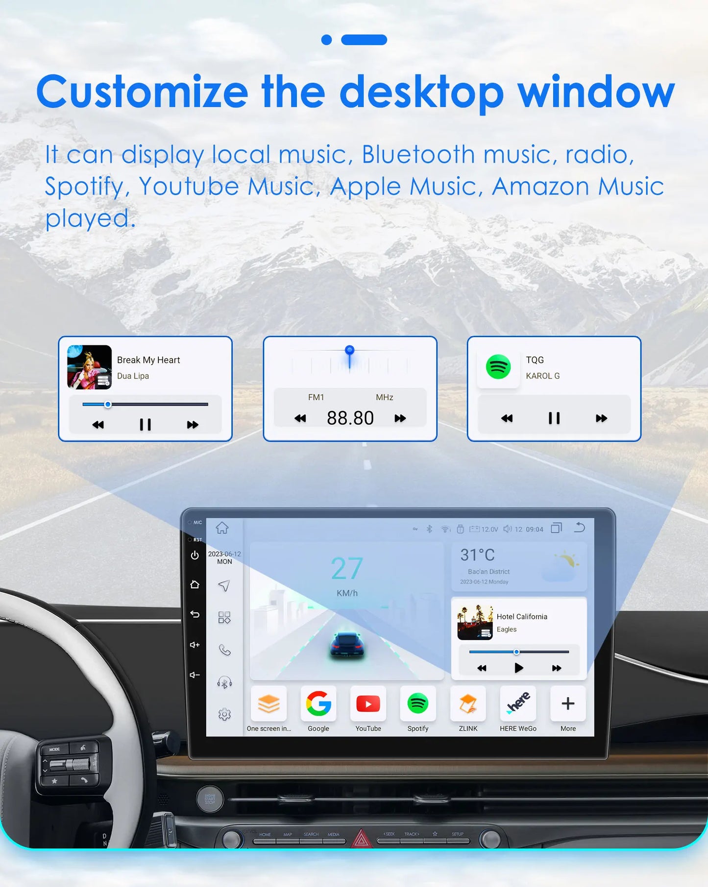 Hizpo 2Din 7inch Android14 Car Radio for Fiat Panda 2013 - 2020 GPS Navigation 4G BT Carplay RDS DSP SWC UI7862 Multimedia